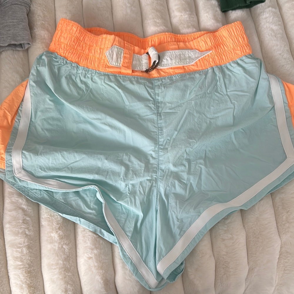 Women's Light Blue and Orange Shorts